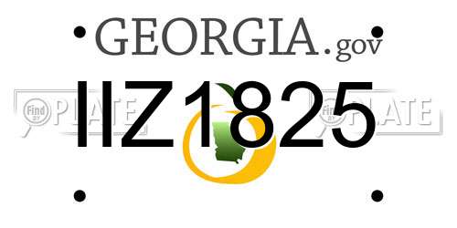 IIZ1825 Georgia License Plate