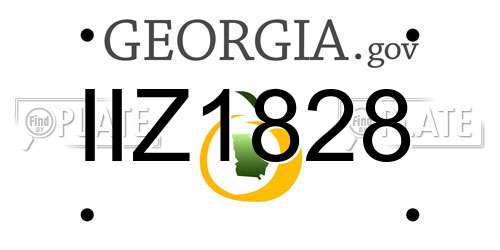 IIZ1828 Georgia License Plate