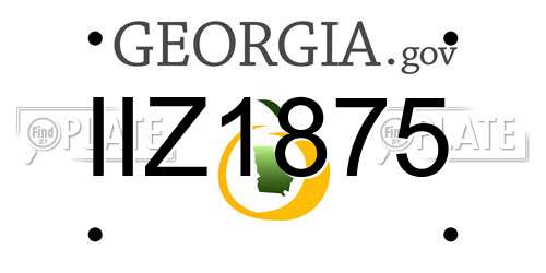 IIZ1875 Georgia License Plate
