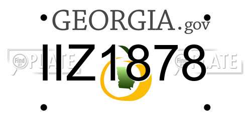 IIZ1878 Georgia License Plate