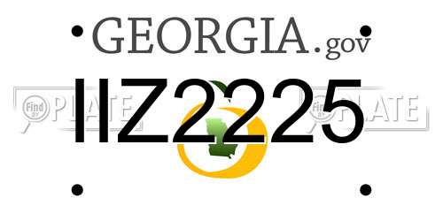 IIZ2225 Georgia License Plate