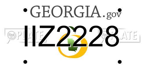 IIZ2228 Georgia License Plate