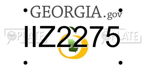 IIZ2275 Georgia License Plate