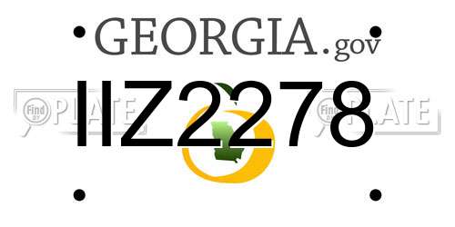 IIZ2278 Georgia License Plate
