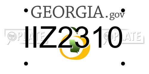 IIZ2310 Georgia License Plate