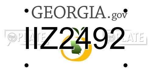IIZ2492 Georgia License Plate