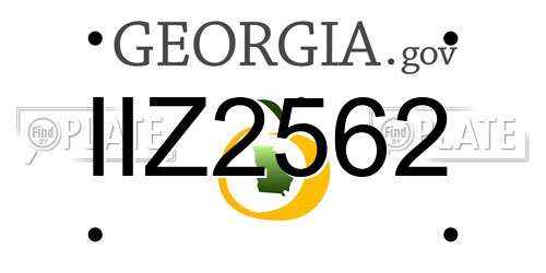 IIZ2562 Georgia License Plate