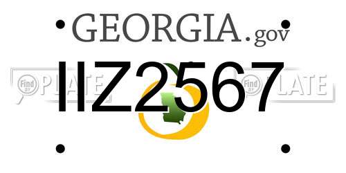IIZ2567 Georgia License Plate