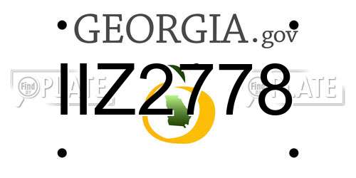 IIZ2778 Georgia License Plate