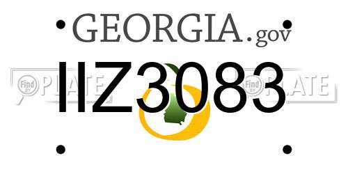 IIZ3083 Georgia License Plate