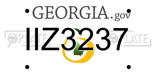 IIZ3237 Georgia License Plate