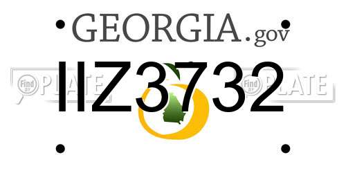 IIZ3732 Georgia License Plate
