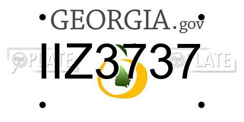 IIZ3737 Georgia License Plate