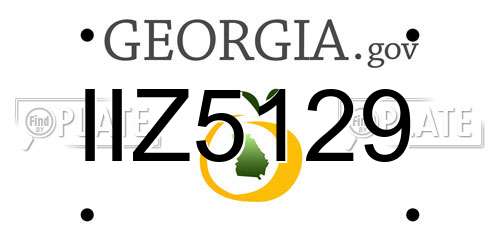 IIZ5129 Georgia License Plate