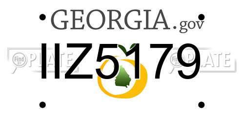 IIZ5179 Georgia License Plate