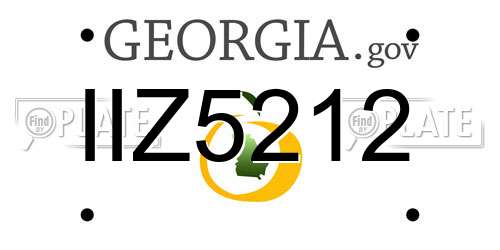 IIZ5212 Georgia License Plate