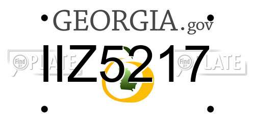IIZ5217 Georgia License Plate