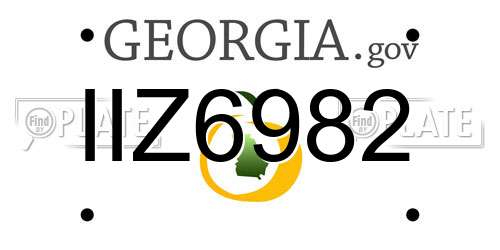 IIZ6982 Georgia License Plate