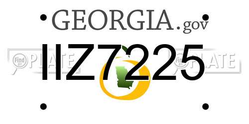 IIZ7225 Georgia License Plate
