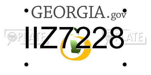 IIZ7228 Georgia License Plate