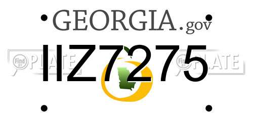 IIZ7275 Georgia License Plate