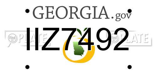 IIZ7492 Georgia License Plate