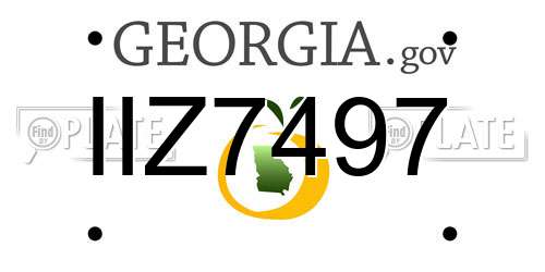 IIZ7497 Georgia License Plate