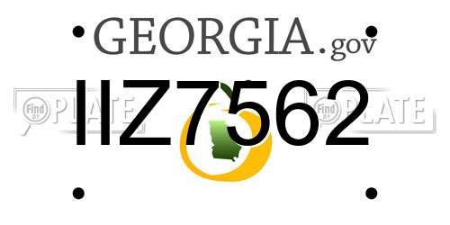 IIZ7562 Georgia License Plate