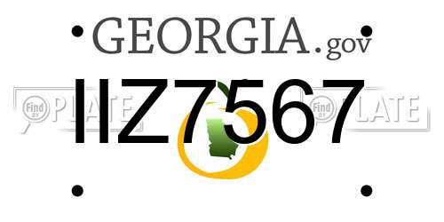 IIZ7567 Georgia License Plate