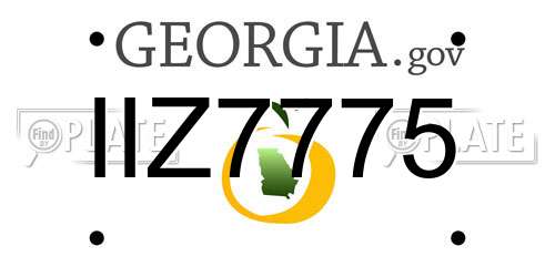 IIZ7775 Georgia License Plate