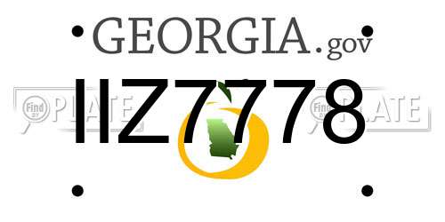 IIZ7778 Georgia License Plate