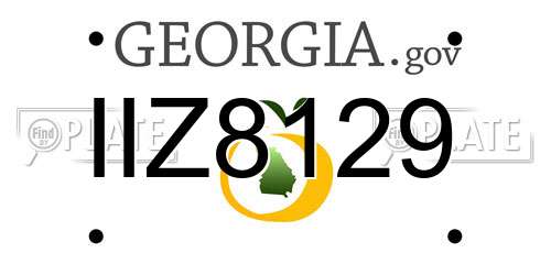 IIZ8129 Georgia License Plate