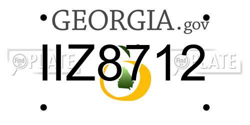 IIZ8712 Georgia License Plate