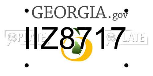 IIZ8717 Georgia License Plate