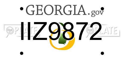 IIZ9872 Georgia License Plate