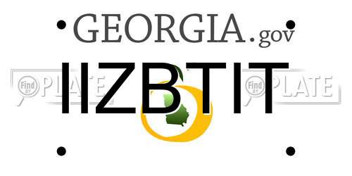 IIZBTIT Georgia License Plate