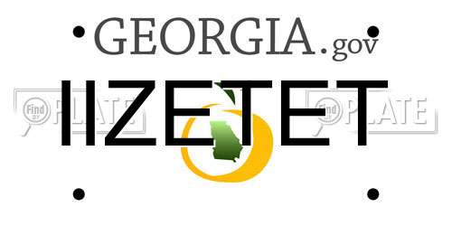 IIZETET Georgia License Plate