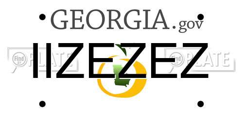 IIZEZEZ Georgia License Plate
