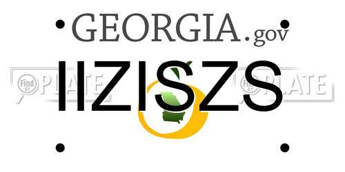 IIZISZS Georgia License Plate