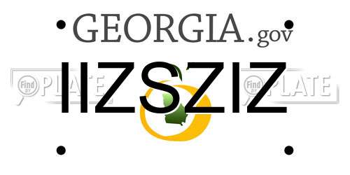 IIZSZIZ Georgia License Plate