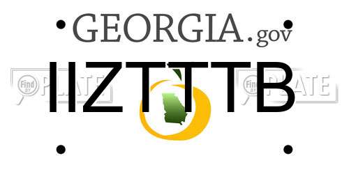 IIZTTTB Georgia License Plate