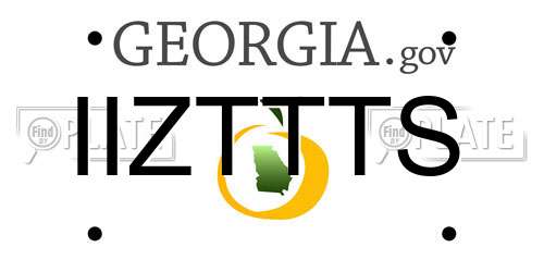 IIZTTTS Georgia License Plate