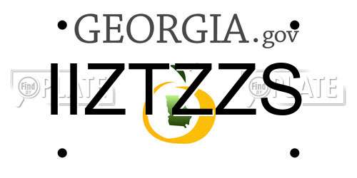 IIZTZZS Georgia License Plate