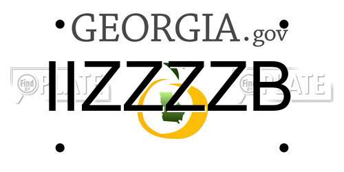 IIZZZZB Georgia License Plate