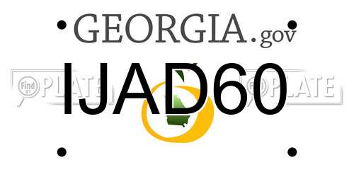 IJAD60 Georgia License Plate