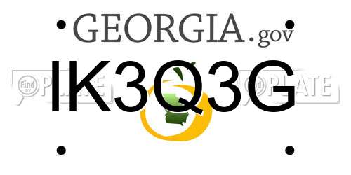 IK3Q3G Georgia License Plate