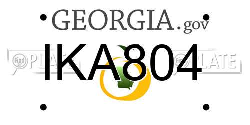 IKA804 Georgia License Plate