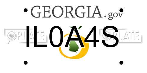 IL0A4S Georgia License Plate