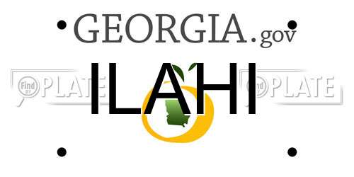 ILAHI Georgia License Plate