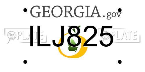 ILJ825 Georgia License Plate